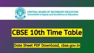 Date Sheet 2024 for CBSE, Time Table Download in PDF at www.cbse.gov.in