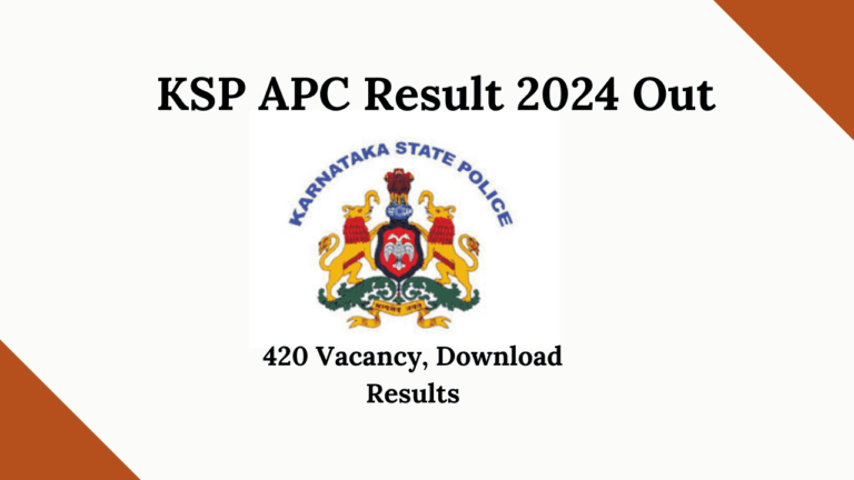 KSP APC Result 2024: post results, 420, can be seen at @ksp.recruitment.in.