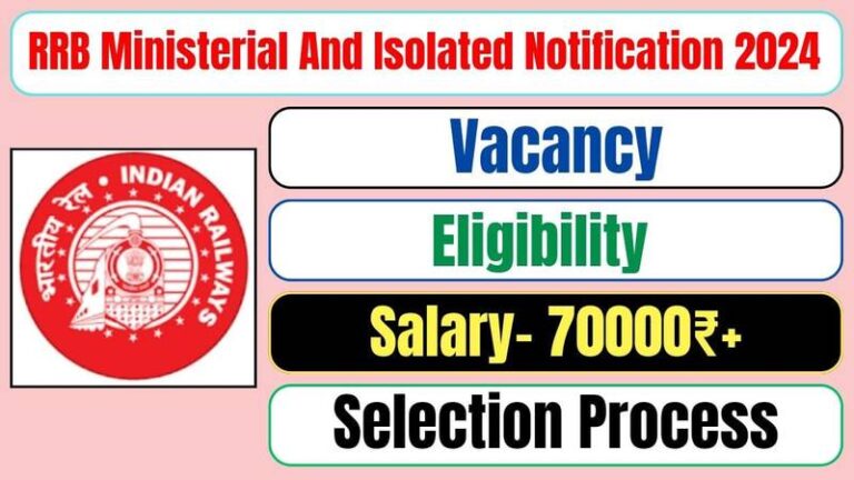 Official RRB Ministerial and Isolated Notification 2024: Openings, Qualifications, and Selection Procedure