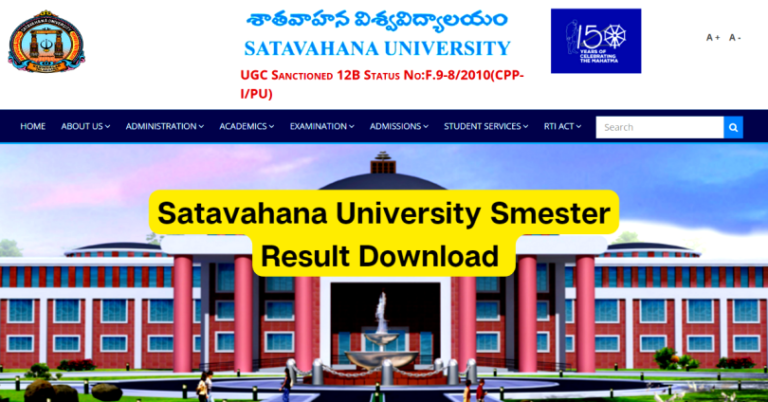 Marksheet for Satavahana University Results 2024