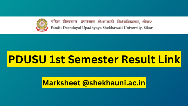 PDUSU First Semester Grade 2024: Link & Marksheet: shekhauni.ac.in