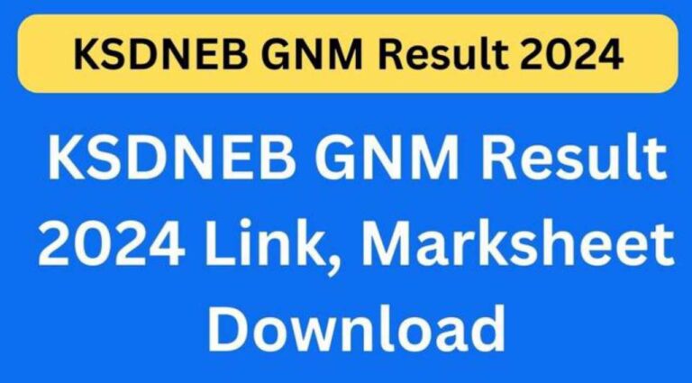 First, Second, and Third Year Marksheet Download for KSDNEB GNM Result 2024 is available at ksdneb.org.