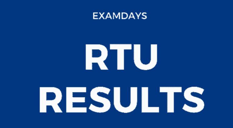 Exam Form Odd & Even Semester RTU Result 2024