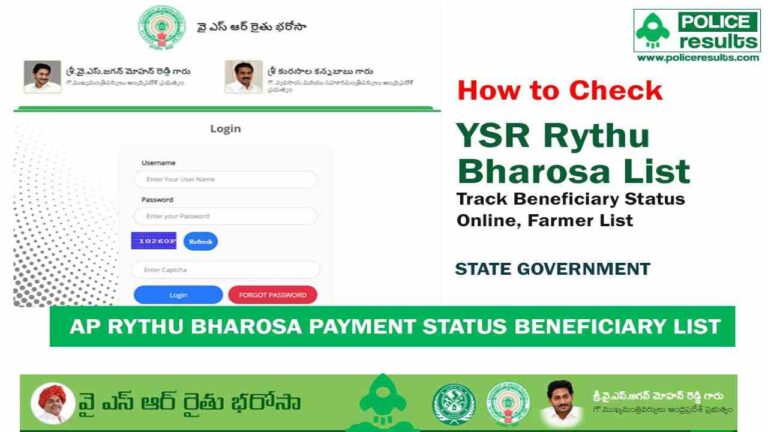 YSR Rythu Bharosa List 2024, ysrrythubharosa.ap.gov.in YSRRB Payment Status Direct Link