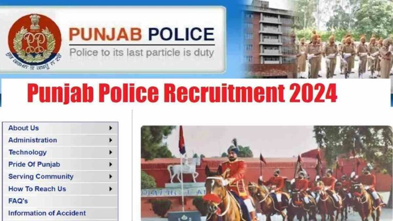 Punjab Police Recruitment Notification 2024: Constable Positions Available, Apply Online