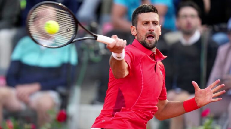 At the Italian Open, Novak Djokovic was unintentionally struck in the head by a water bottle.