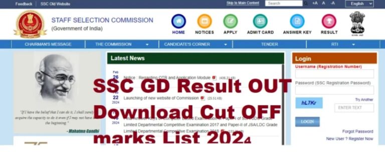 Download link for SSC GD Constable Result 2024 is ssc.nic.in, the official website. Cut off marks, merit list, PDF selection list