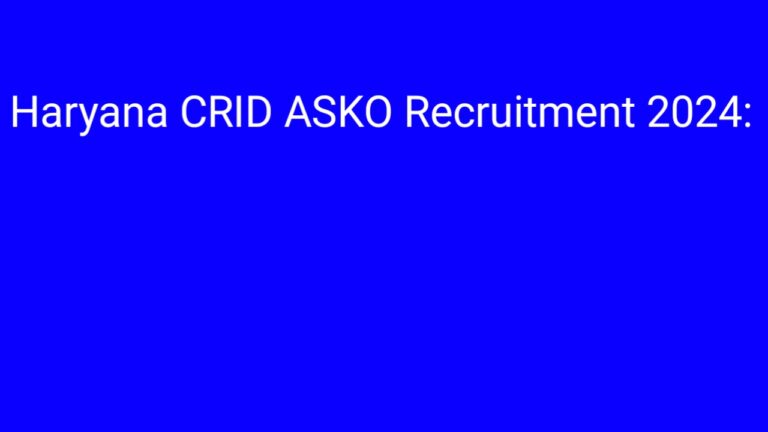 Haryana CRID ASKO Recruitment 2024: Submit your application for 1500 Atal Seva Kendra Operators positions.