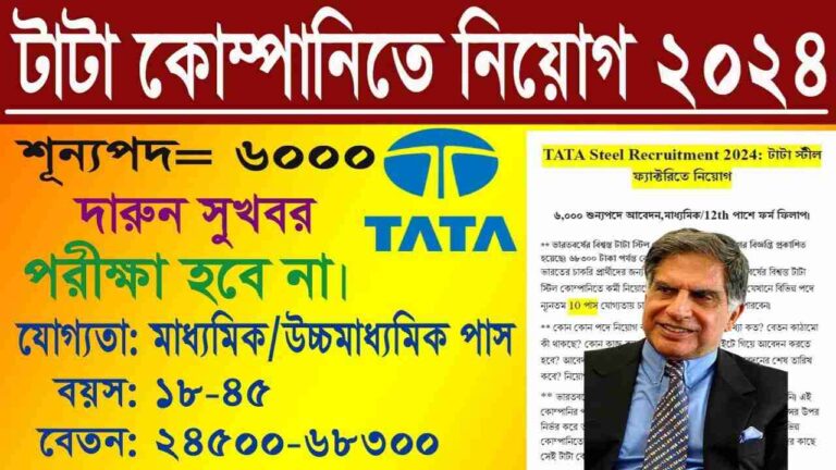 Applying for 6000 Vacancies in Tata Steel Company! Check last date of application